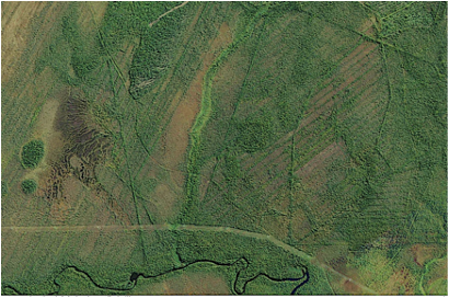 Satellittbilde av veier og terreng